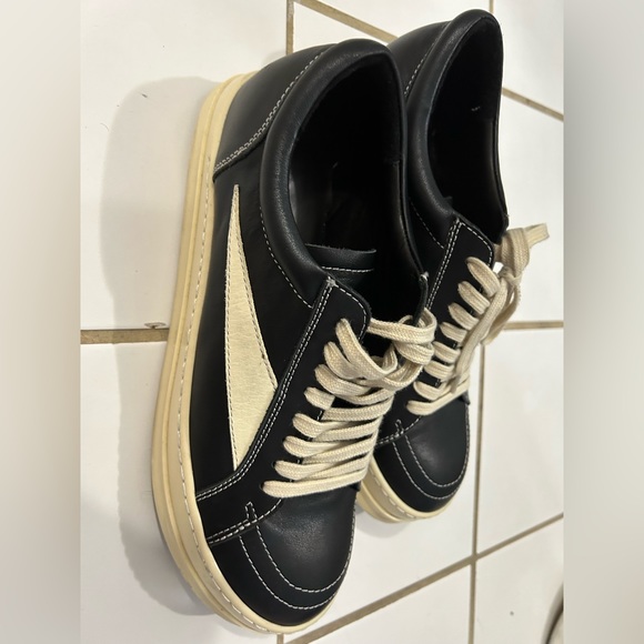 Rick Owens leather sneakers low too size 44 eu - Picture 1 of 4